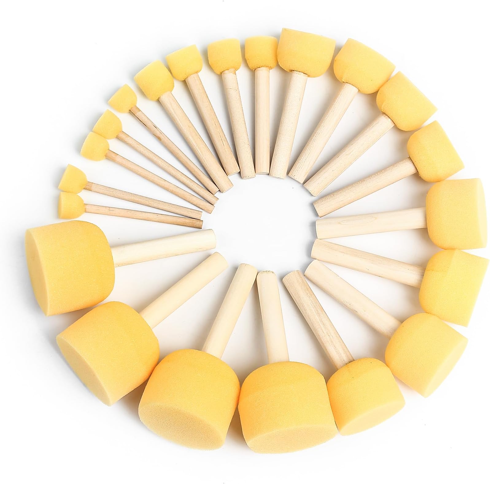 60 Pezzi Di Piccoli Pennelli In Schiuma E Spugna Per Pittura Set Di Pennelli Con Manico In Legno Da 1 Pollice Strumenti Per Bambini 87960536