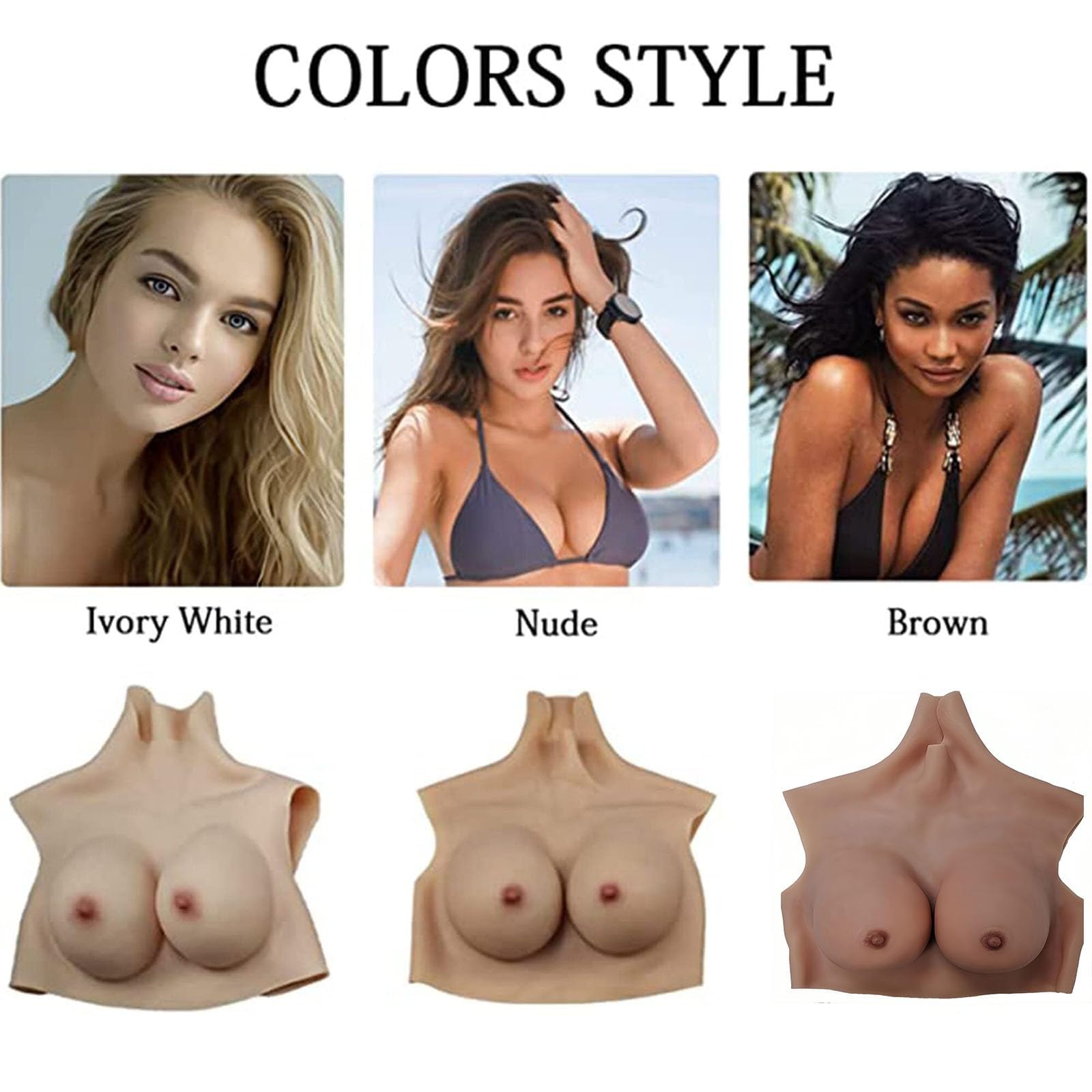 Prothèse Mammaire, Sein de Silicone Prothèse Faux Seins Formes en Silicone Artificielle Poitrine Forme B-I Cup, Plaques de Poitrine en Silicone pour Mastectomie Transgenre Drag Queen Cosplay