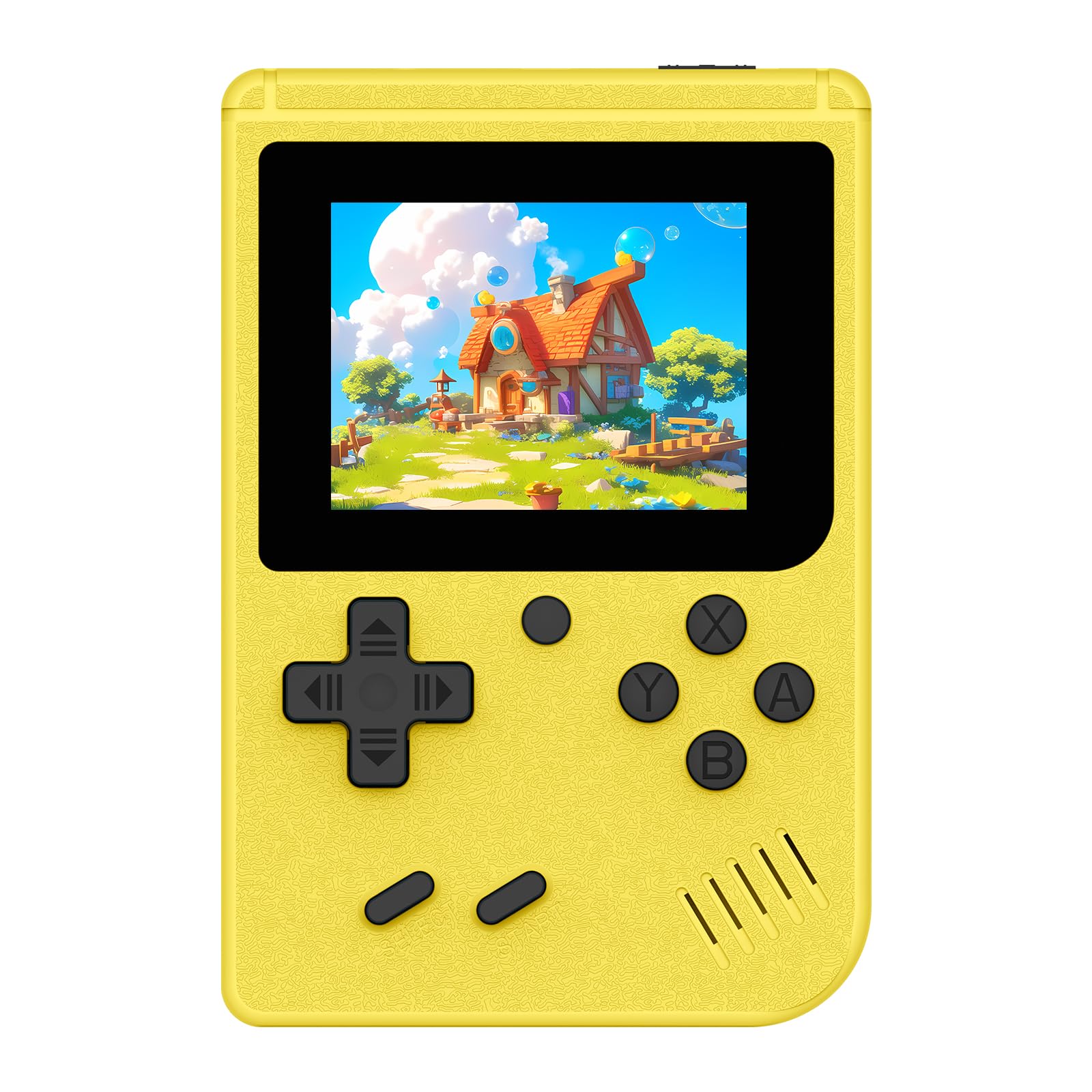 Handheld Game Console, Rechargeable Mini Game Console, 3.0in Retro Gaming Console (Yellow)