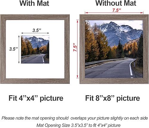 Vista 17 de Yaetm Portarretratos de 12 x 12 pulgadas con paspartú para fotos de 8 x 8 pulgadas, juego de 9 marcos cuadrados de 12 x 12 pulgadas, marco blanco