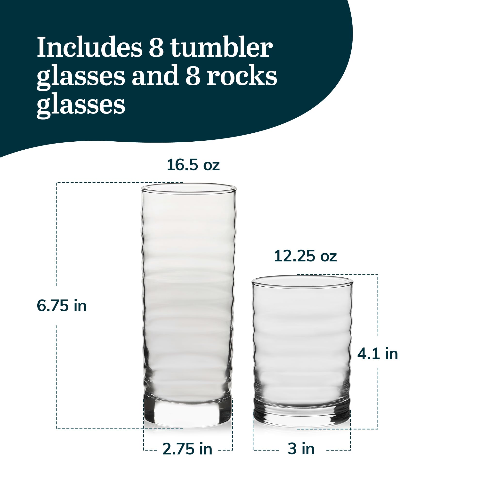 Libbey Pueblo Service de verre 16 pièces