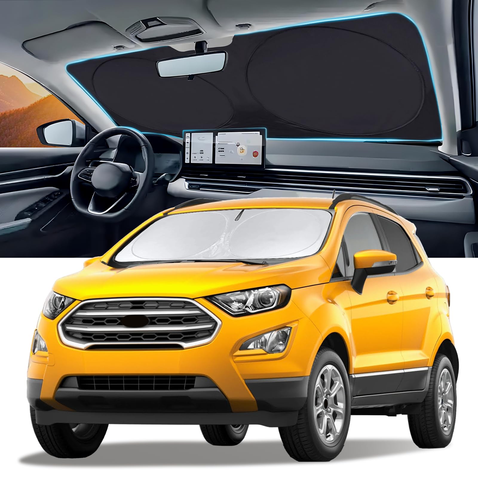 Windshield Sun Shade for Ford Ecosport 2022-2025 Sunshade Window Sun Visor