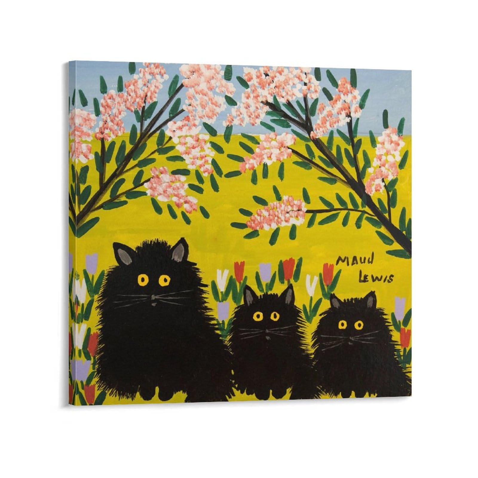 Amazon.co.jp: Maud Lewis モード・ルイス名画の数々ポスター《3匹の黒