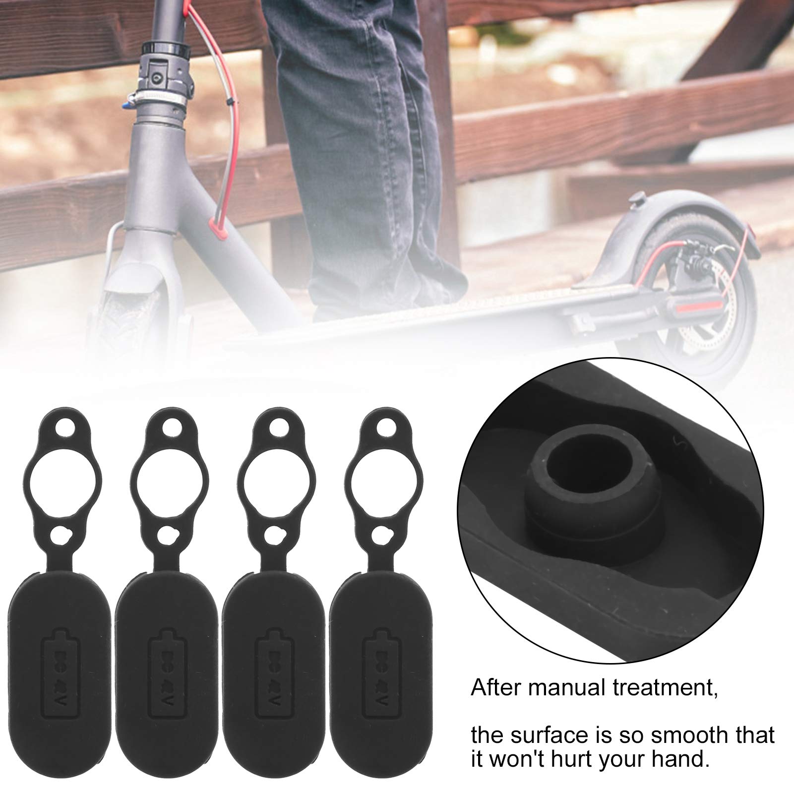Couvercle Anti-poussière étanche Pour Port De Charge Scooter électrique - Lot De 4 Pièces Silicone - Compatible Xiaomi M365/PRO