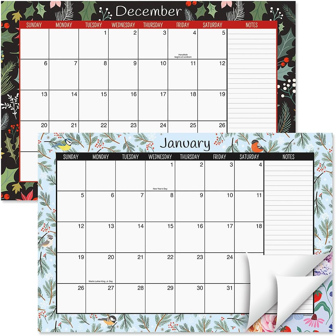 2025-2026 Four Seasons Desk Calendar Pad, 11-Inch x 16-1/4-Inch Size, Large 24-Month Bookstore-Quality Calendars for Kitchen & Office, by Current