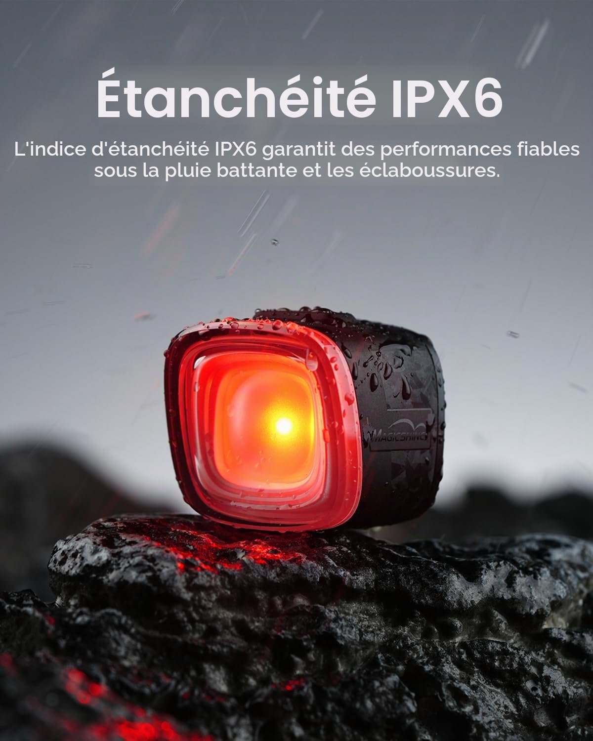 Magicshine URBO TL Feu arrière de vélo avec USB C Rechargeable, 50 lumens, étanche IPX6, Feux arrière pour vélo de Nuit, Feux arrière intelligents pour vélo de sécurité
