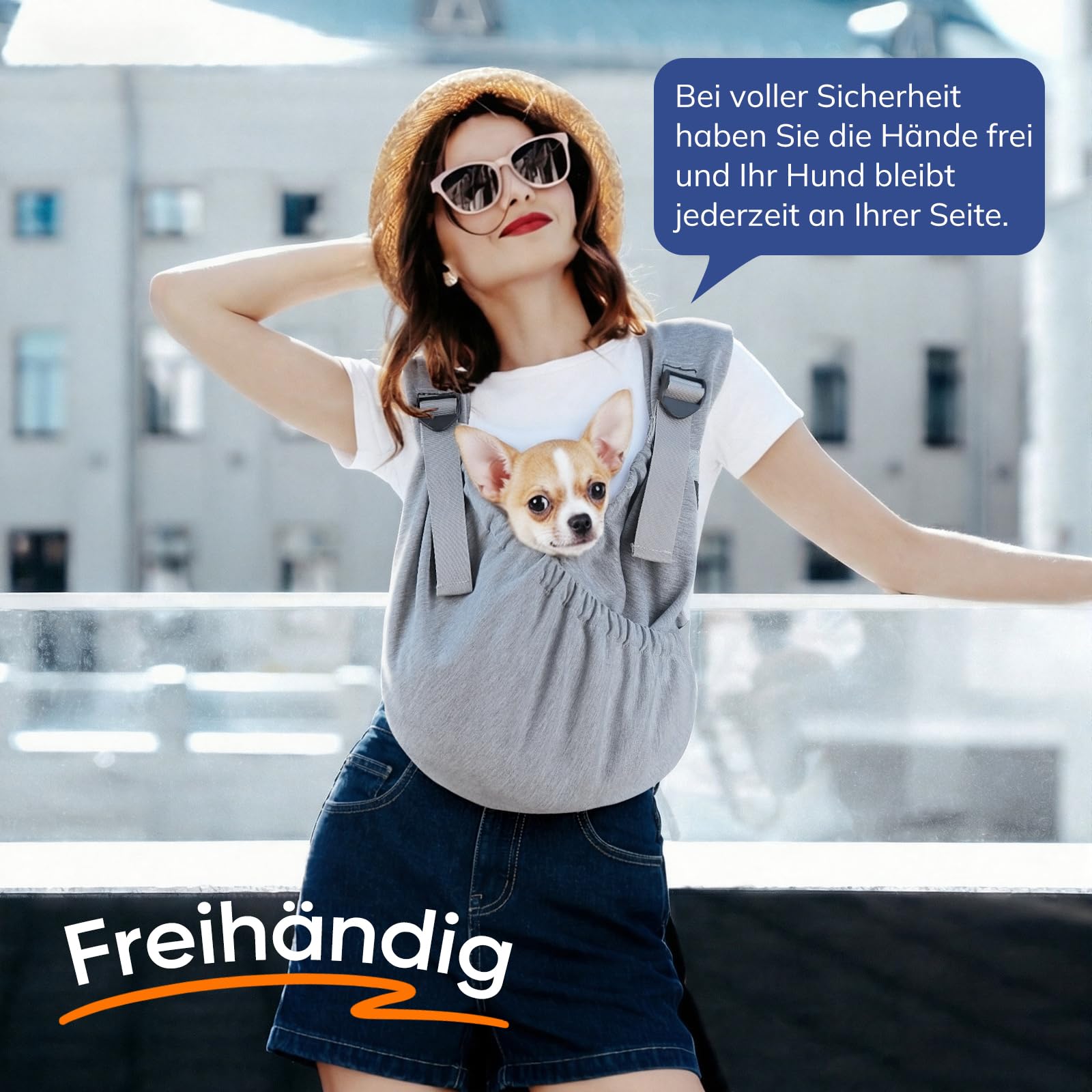 Supet hundetasche für kleine Hunde, Verstellbare Leichte & Atmungsaktive hundetragetasche, Welpen-Tragetasche für Spaziergänge, Reisen, Wandern, Camping, Anti-Angst Brustträger mit Rückenentlastung