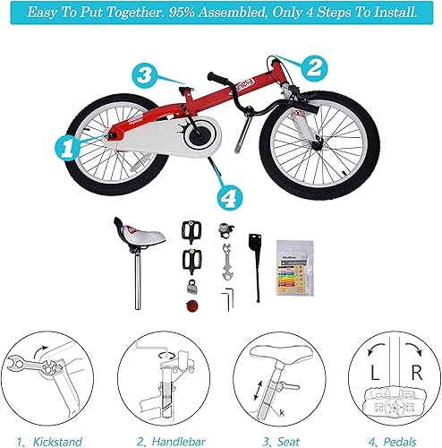 Miniatura 6 de Royalbaby Kids Bike Cubetube for Ages 3-9, Toddler Bike 12 14 16 18 20 Inch, with Training Wheels Kickstand, Unisex Fashion Styles
