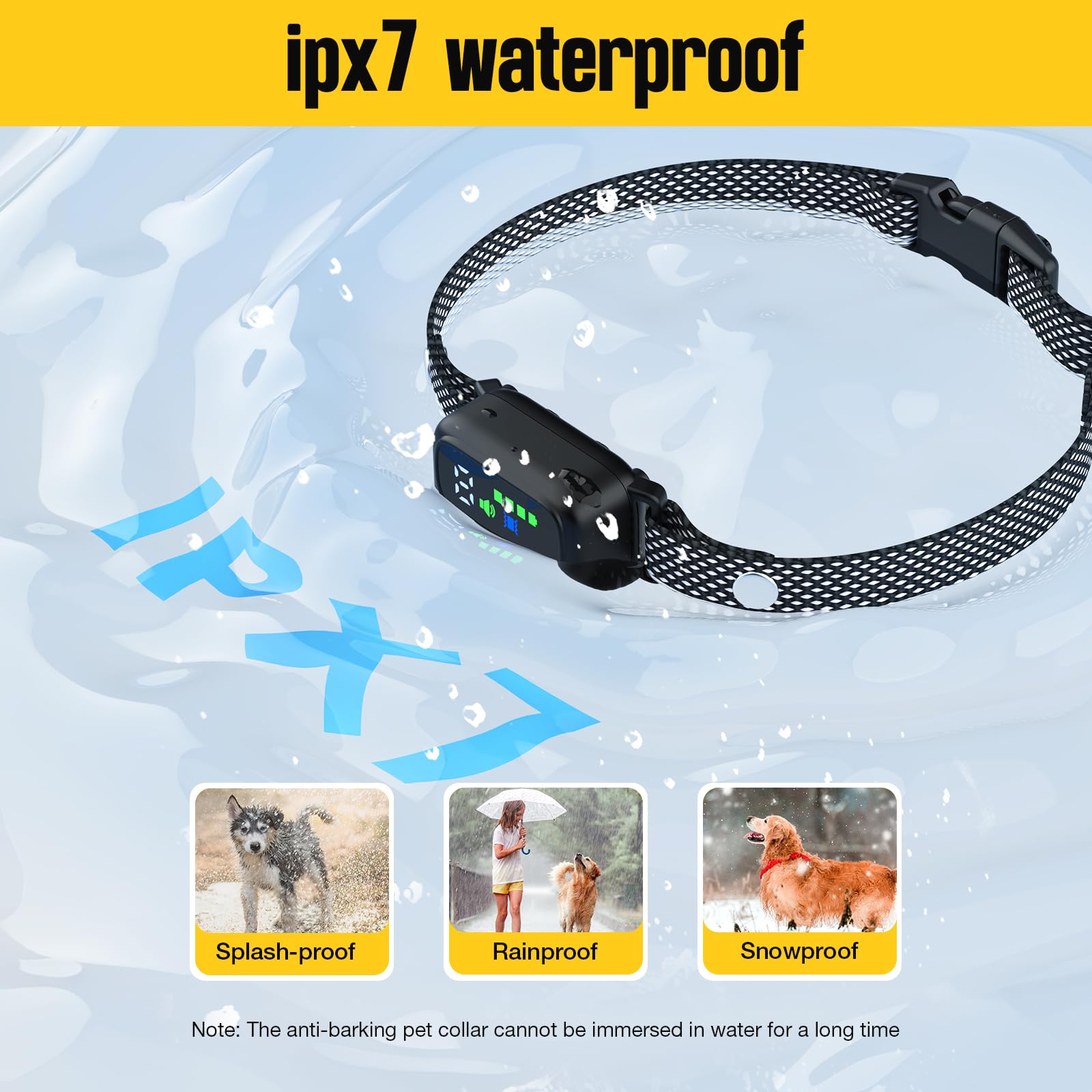 MASBRILL Collar Antiladridos Perros Recargable, Detección Inteligente de Ladridos con Vibración, Sonido, Sensibilidad Ajustables Collares Antiladridos para Perros Pequeños Medianos y Grandes, Negro