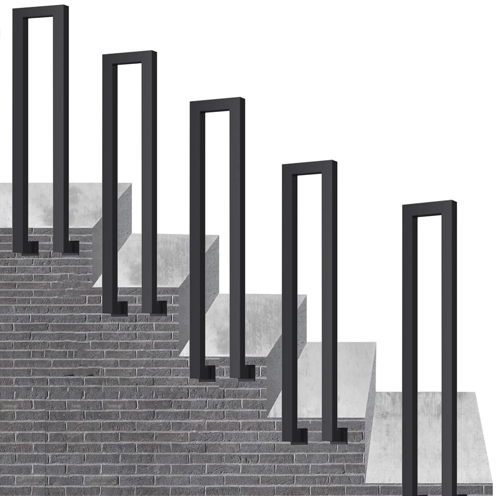 Rampe d'escalier latérale en U 35 cm barre d'appui de sécurité industrielle charge 200 kg