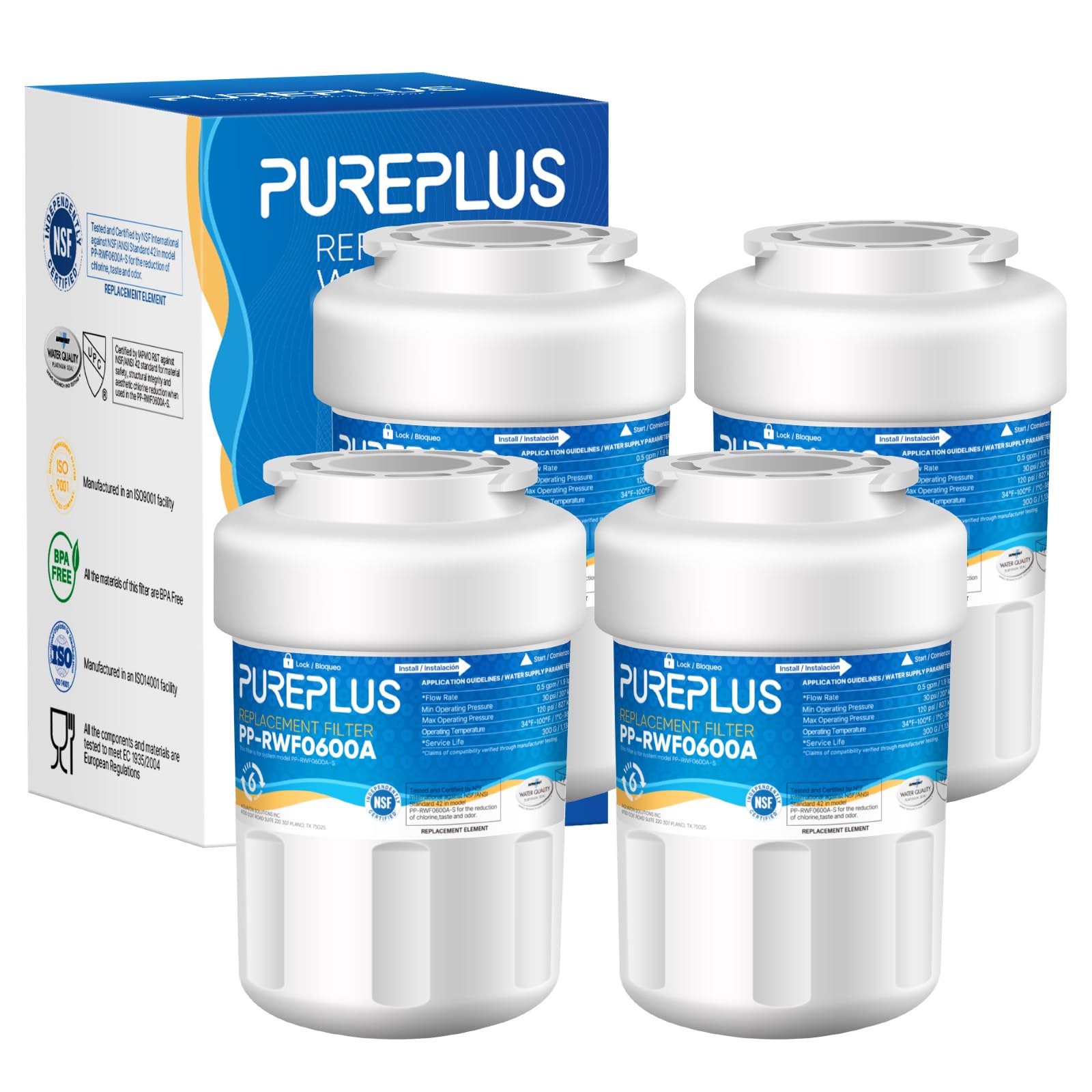 Filtro de agua de repuesto Pureplus compatible con neveras Kenmore 46 9991 y 9996