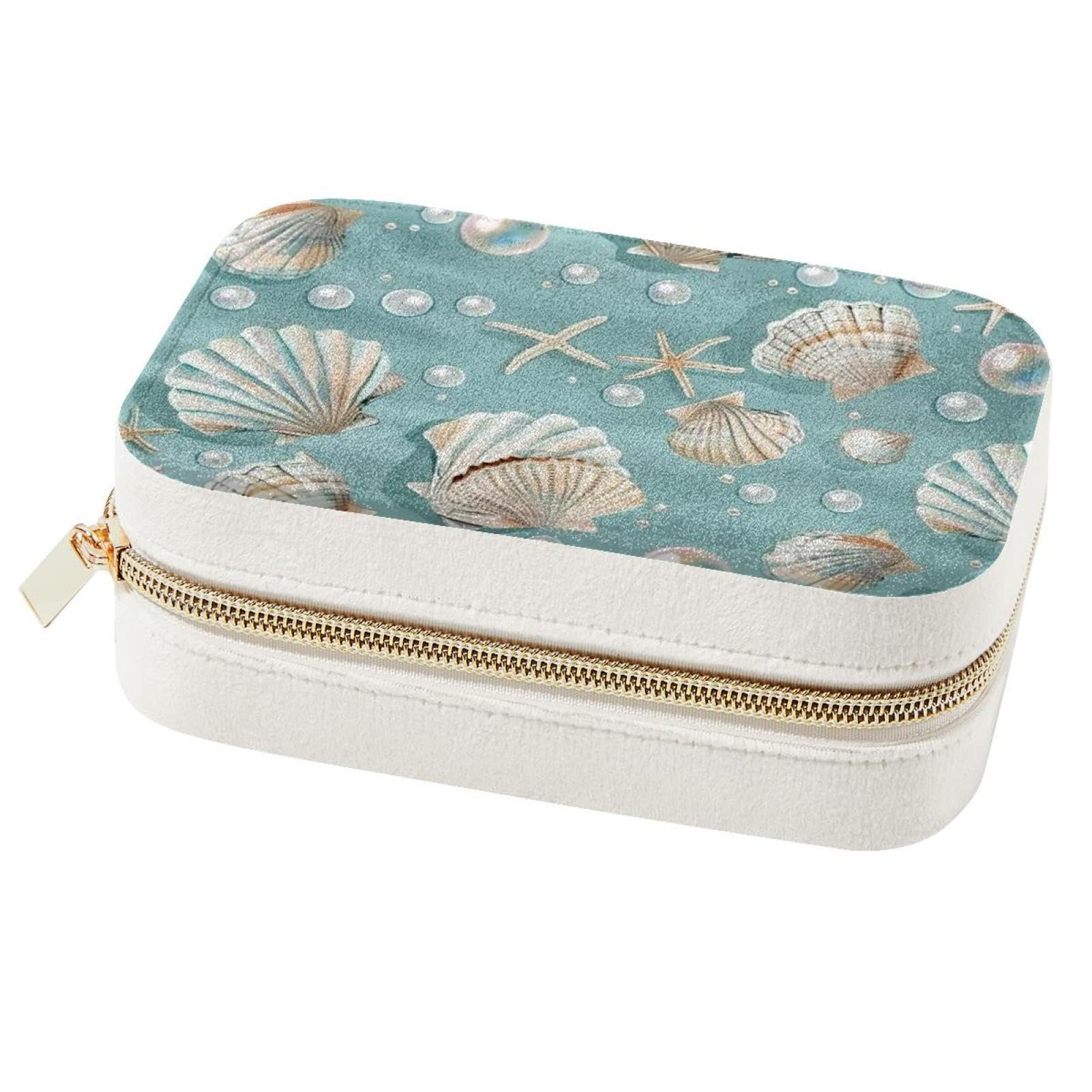 Boîte à bijoux portable en coquillage pour vos voyages et week-ends