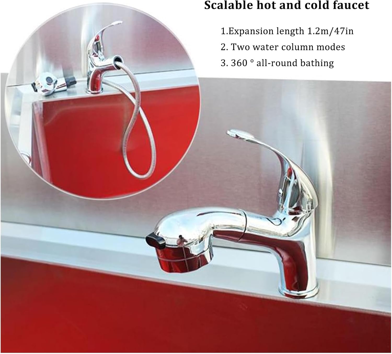 Professional Stainless Steel Dog Bathing Station, Dog Grooming Tub, Freestanding Pet Sink, 47in/120cm (Large, Medium & Small Dogs)