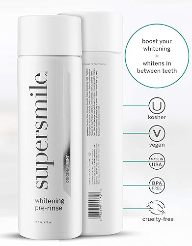 Miniatura 5 de Supersonmile blanqueador de preenjuague, clínicamente formulado, previo al lavado con cepillo, enjuague bucal dental, limpia y blanquea los dientes