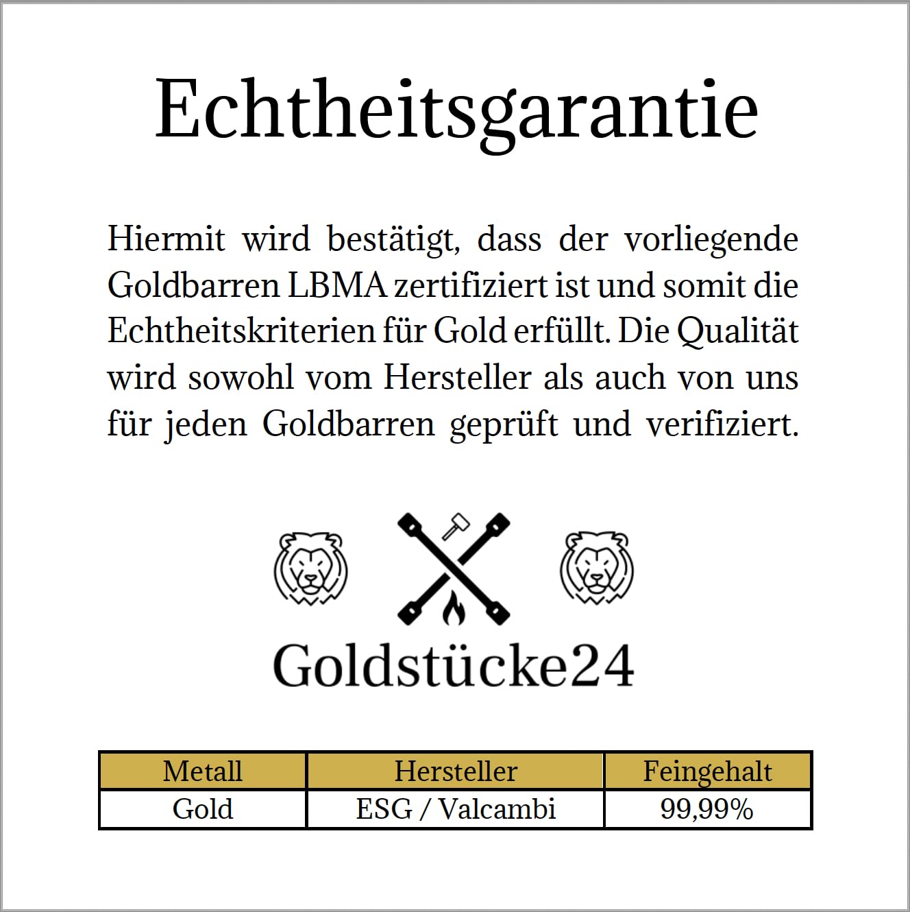 Goldstücke24 - Du bist Gold wert - Goldbarren 1g in hochwertiger Kapsel im Etui mit Grußkarte und Echtheitsgarantie - Goldgeschenk (Weiß)