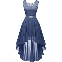 BeryLove Women Homecoming Cocktail Dress Lace Formal Wedding Guest Party | High Low Dress with V Back for Holiday Prom, Elegant Pick for Wedding Guest, Evening and Mother of the Bride Occasions