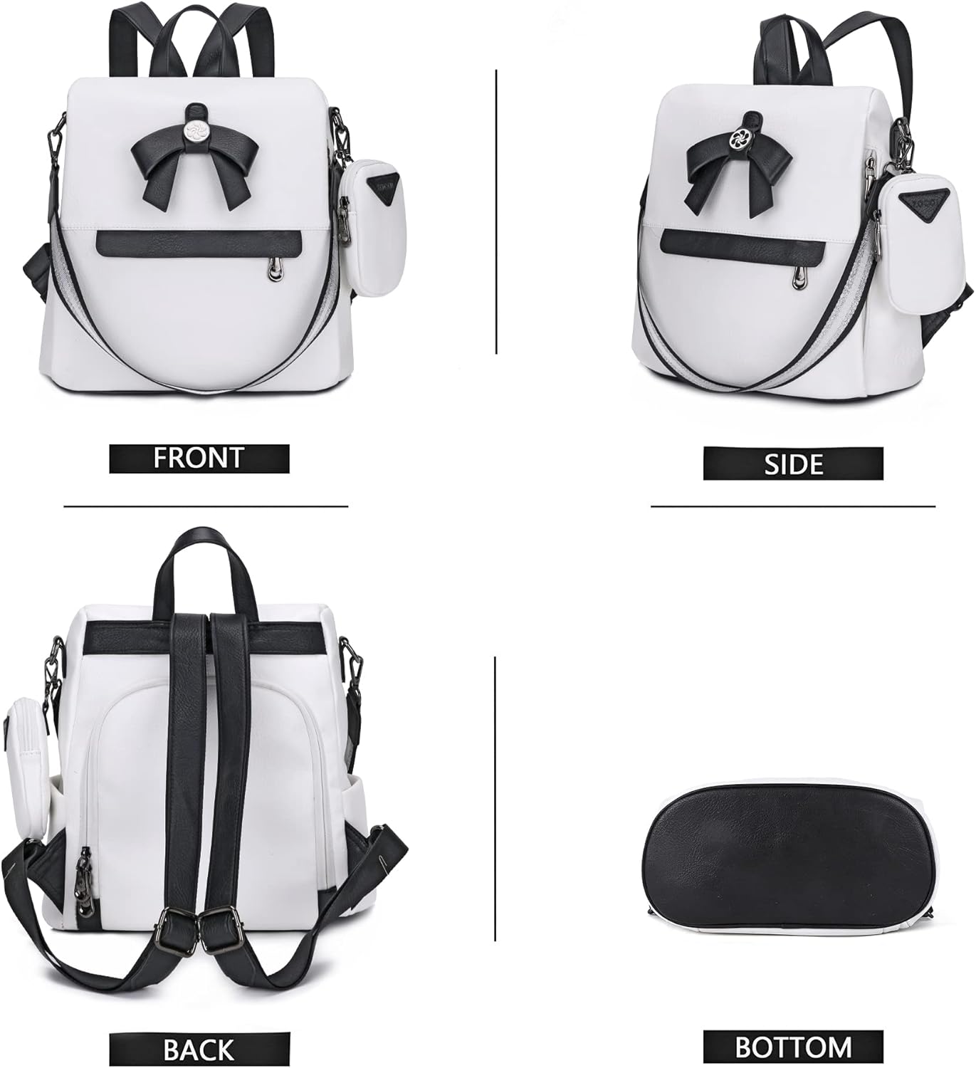 ZOCAI Backpack Purse for Women Fashion Backpack Purses PU Leather Daypacks Anti-Theft Shoulder Bag Satchel Purse - Image 5