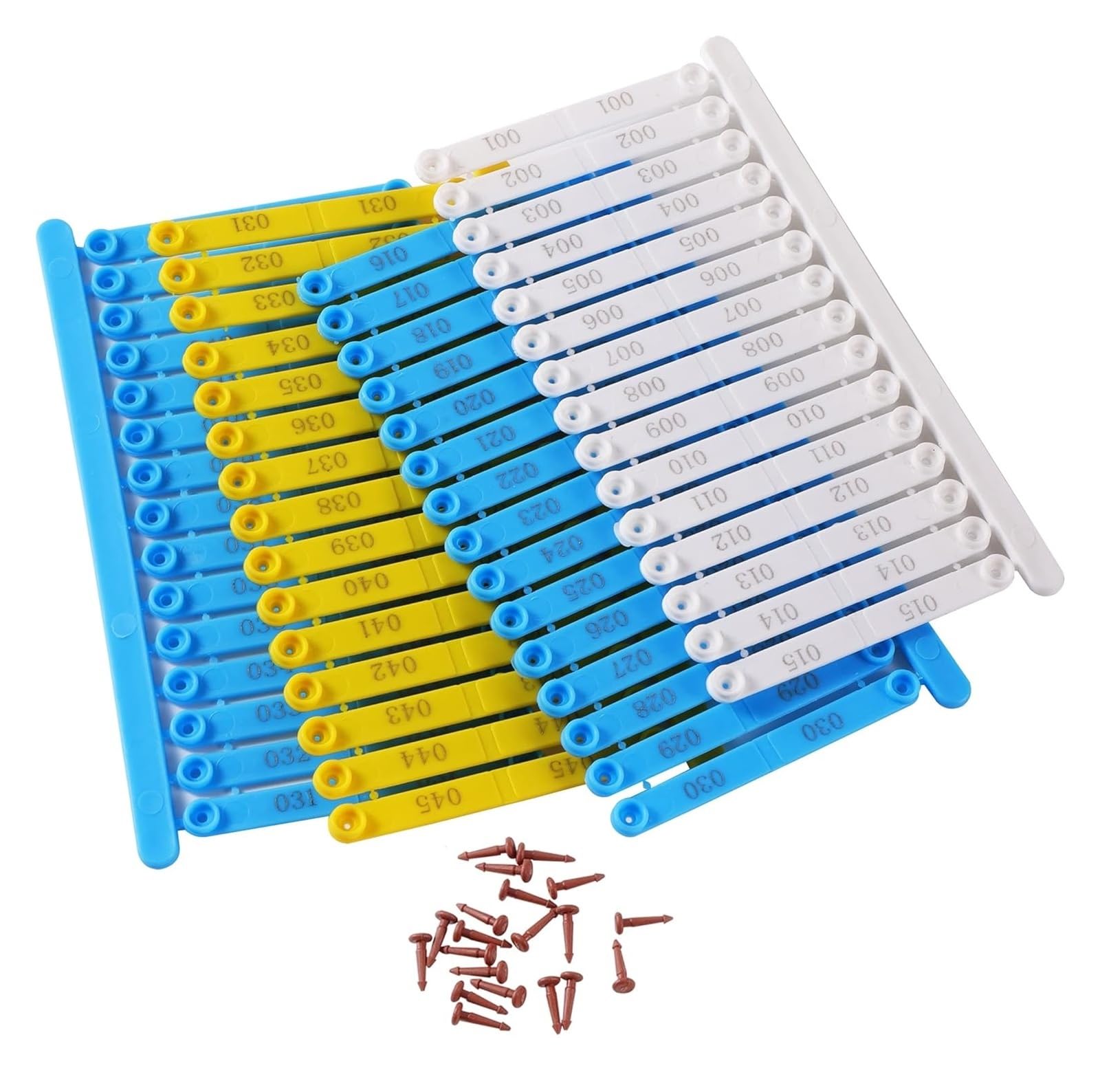 bagues pour pigeon， 100 pièces, anneau d'identification des ailes de poulet, oiseau canard caille Pigeon, Identificateur d'ailes de poulet(Yellow)