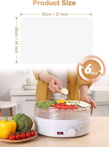 Miniatura 2 de Paquete de 6 hojas de deshidratador de silicona (14 x 21 pulgadas), alfombrilla de malla de silicona antiadherente de alta calidad para