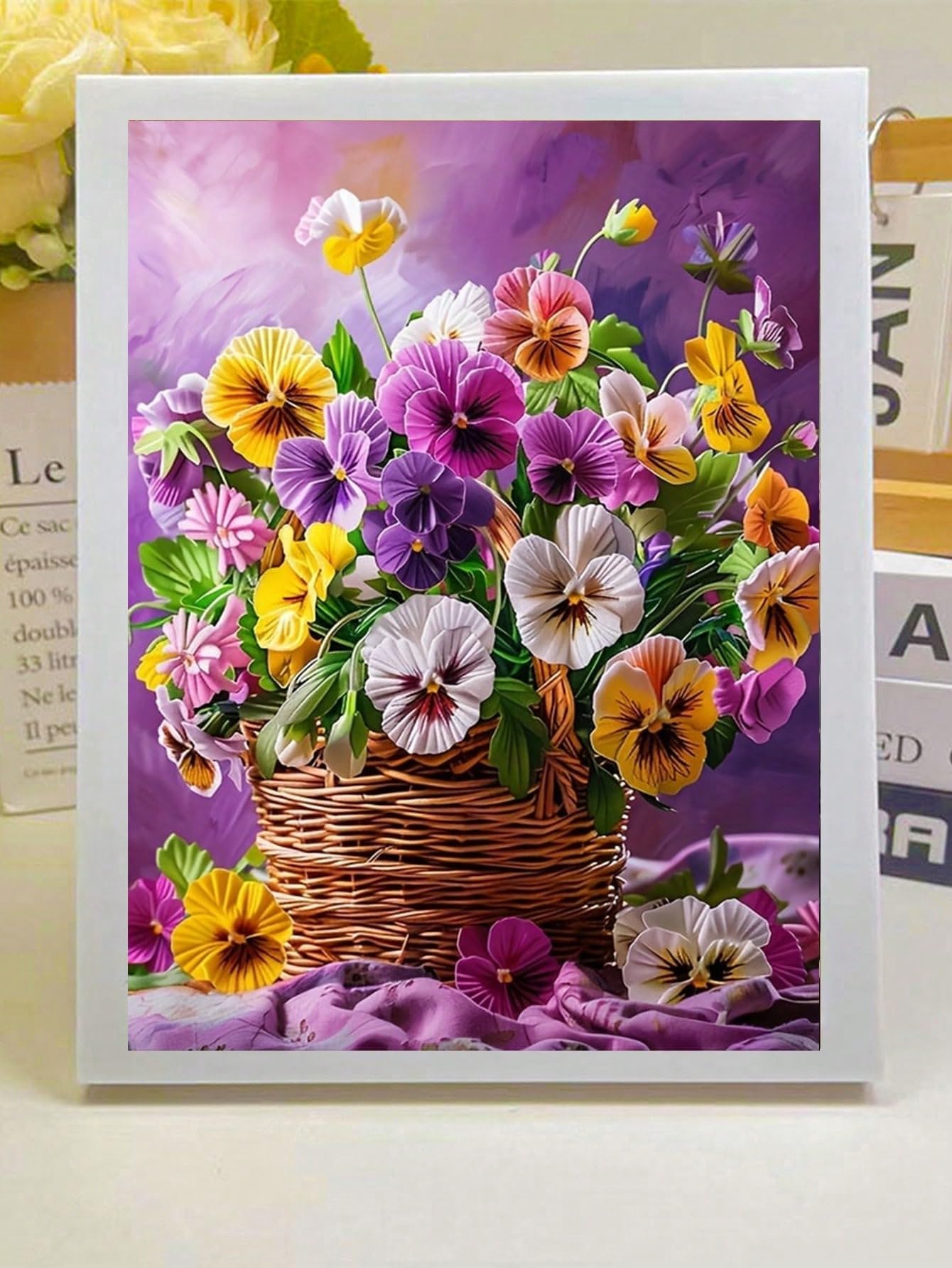 LEADINTOP ダイヤモンドアート セット フラワーバスケット 花 30X40cm モザイクアート 全面貼り付け 人気 ビーズアート ビーズ絵画 かわいい おしゃれ 大人 子供 DIY 手作り 手芸キット プレゼント 装飾
