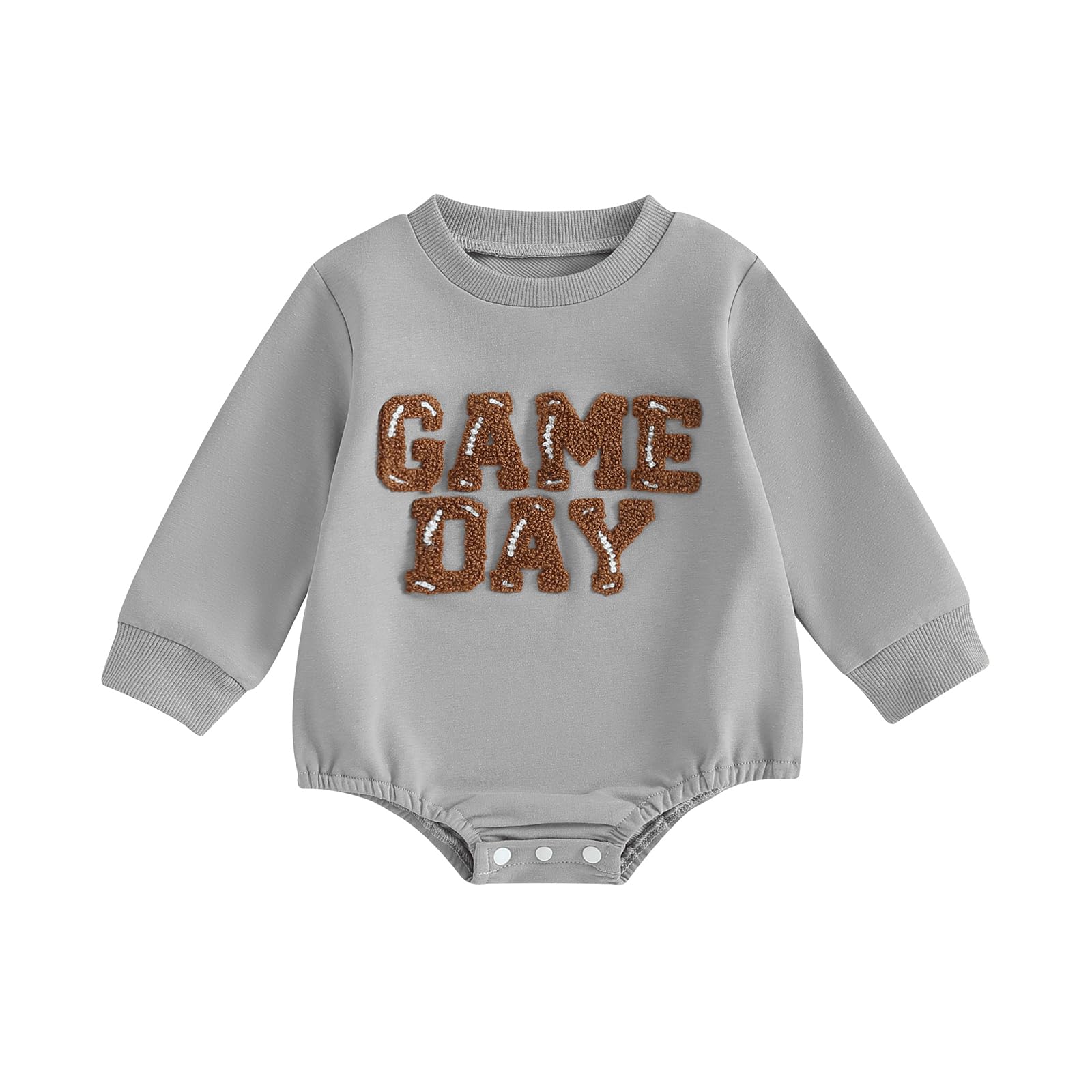 mlpeerwBaby Football Romper Outfit Long Sleeve Cute Newborn Onesie Crew Neck Letter Print Fall Winter Clothes For Girl Boy