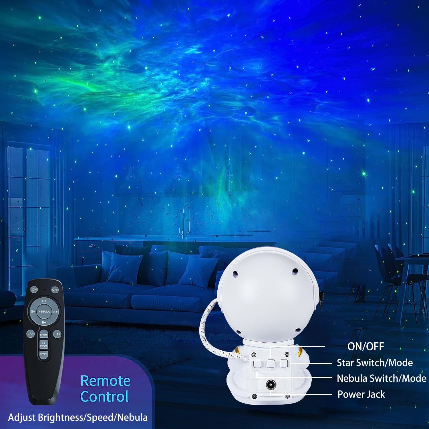 VEANANO Astronaut Galaxy Projector, Star Night Light With Remote Control - Image 4
