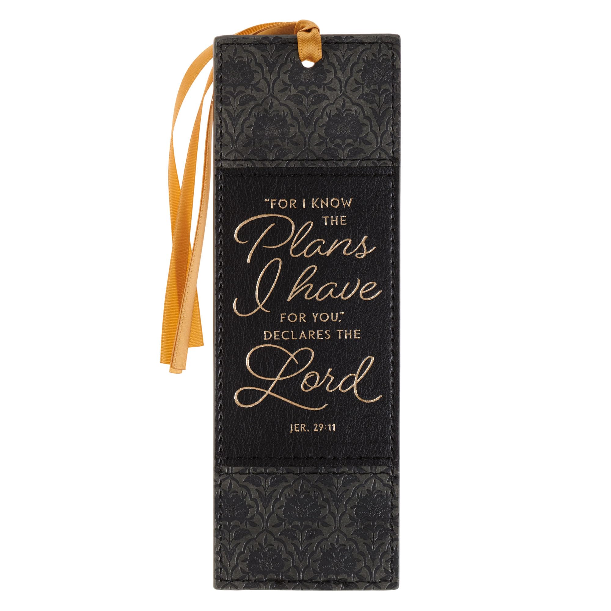 Christian Art Gifts Premium Faux Leather Bookmark: I Know the Plans