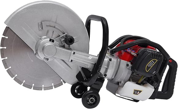 Concrete Cutting Saw, 2 Stroke 52 CC Gas Concrete Cutter Saws Circular Wet Dry Masonry Concrete Machine for Home Professional Cut Off Saw, Demo Saws, Disc Cutter, Power Cutter Blade Included