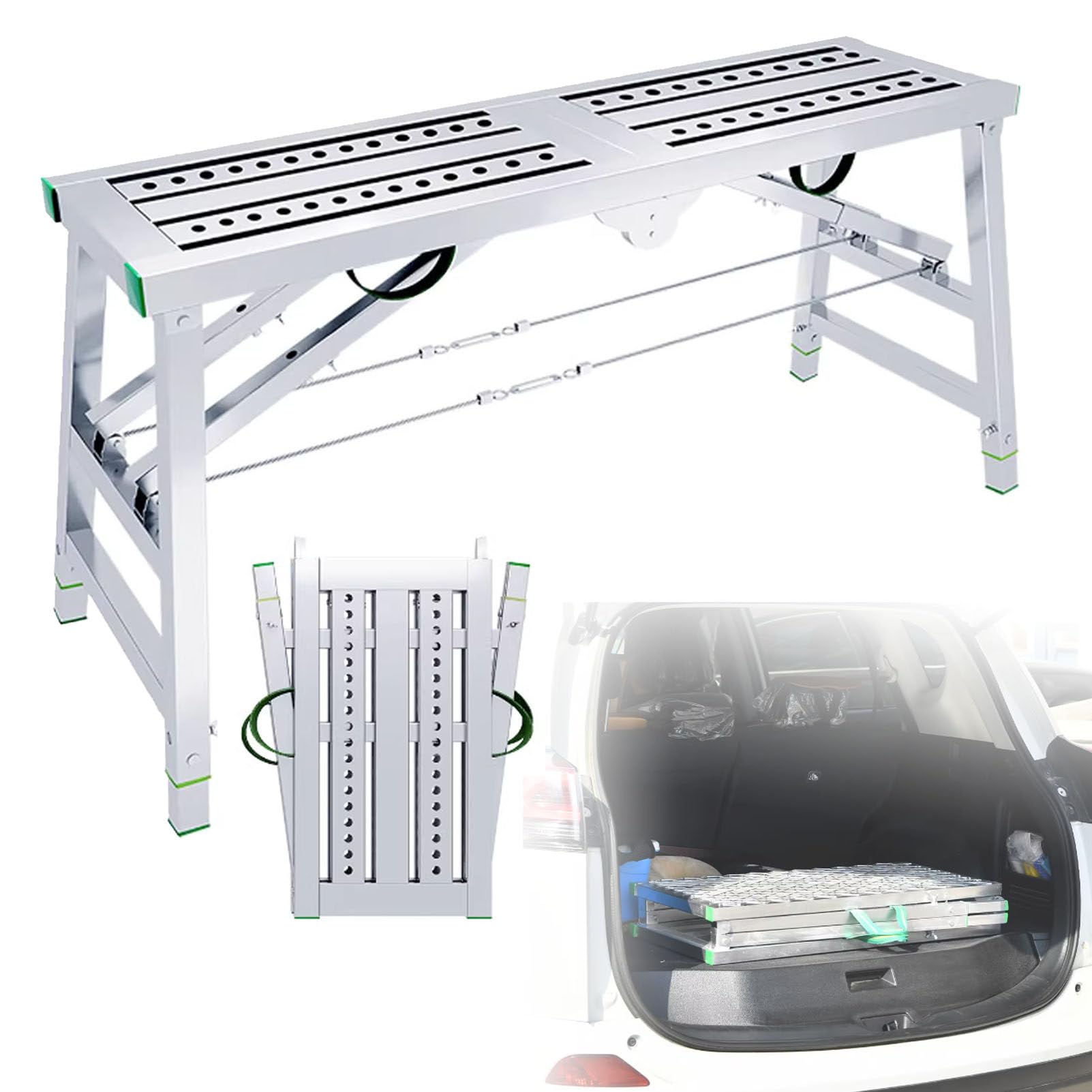 Plateforme de travail pliable pour peindre en hauteur et laver les volets sans fatigue