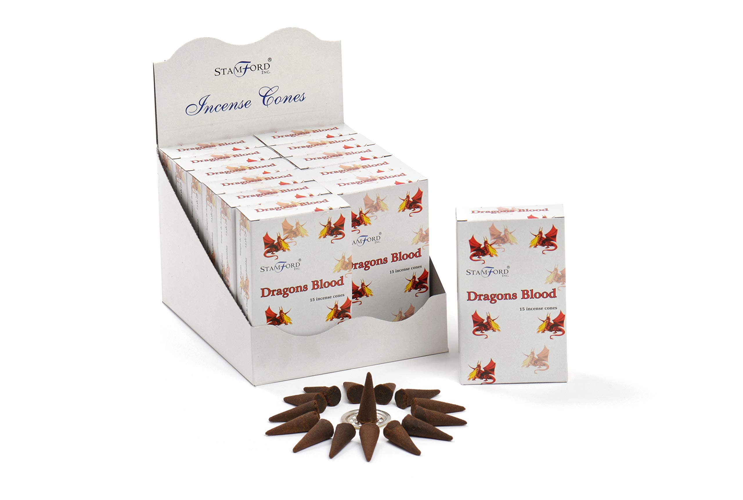 Giftlocaluk Stamford Incense Cones Dragons Blood - 12 Packs X 15 Cones