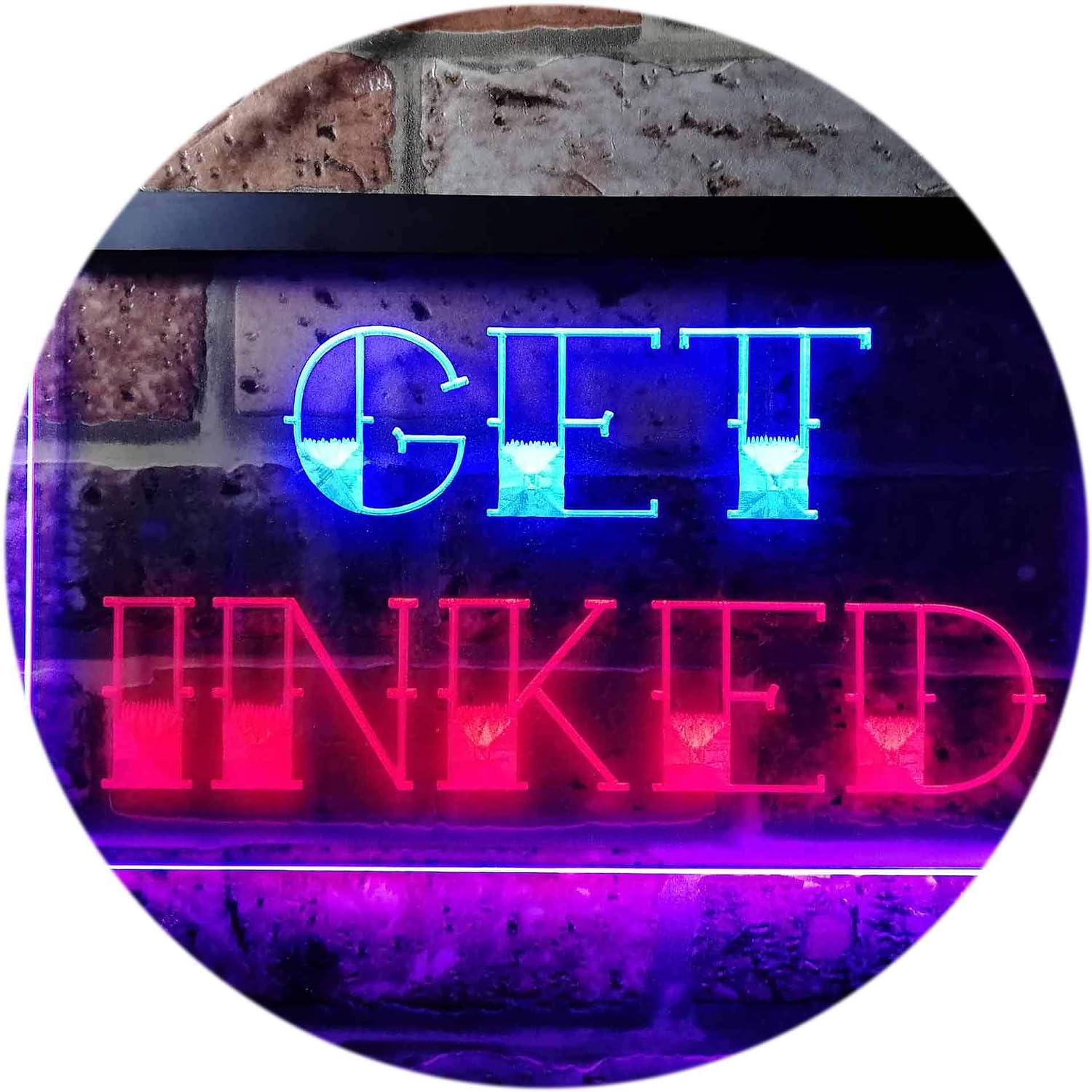 ADVPRO Get Inked Tattoo Piercing Dual Color LED Neon Sign Blue & Red 16" x 12" st6s43-i0548-br