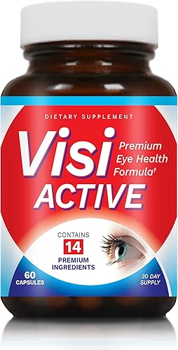 Suplemento de apoyo para la visión, fórmula de salud ocular con L-tartrato, resveratrol, extracto de arándano, vitaminas A, C, D y 11 ingredientes