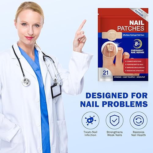 Miniatura 9 de Parches de uñas, parches de uñas de 21 piezas para uñas de los pies, parches de tratamiento de uñas extra fuertes, yesos de uñas extra fuertes de 8