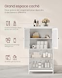 VASAGLE Bathroom Cabinet, Bathroom Storage Unit, Freestanding Cabinet with 2 Drawers and 2 Doors, Adjustable Shelf, 30 x 60 x 110 cm, White BBC551P31 - 4