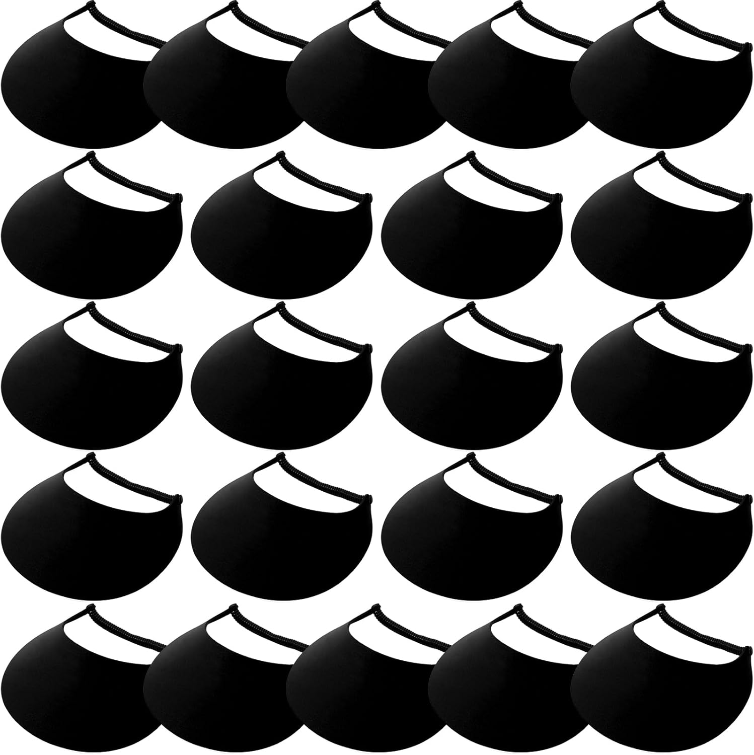 Sureio 22 Pcs Foam Sun Visors for Women Bulk Adjustable DIY Blank Sun Hat Tennis Elastic Visors for Party Beach Outdoors