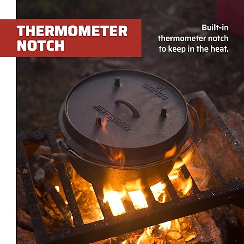 Miniatura 6 de Camp Chef Horno holandés de hierro fundido de 14 pulgadas, tapa y elevador de tapa, negro/hierro fundido