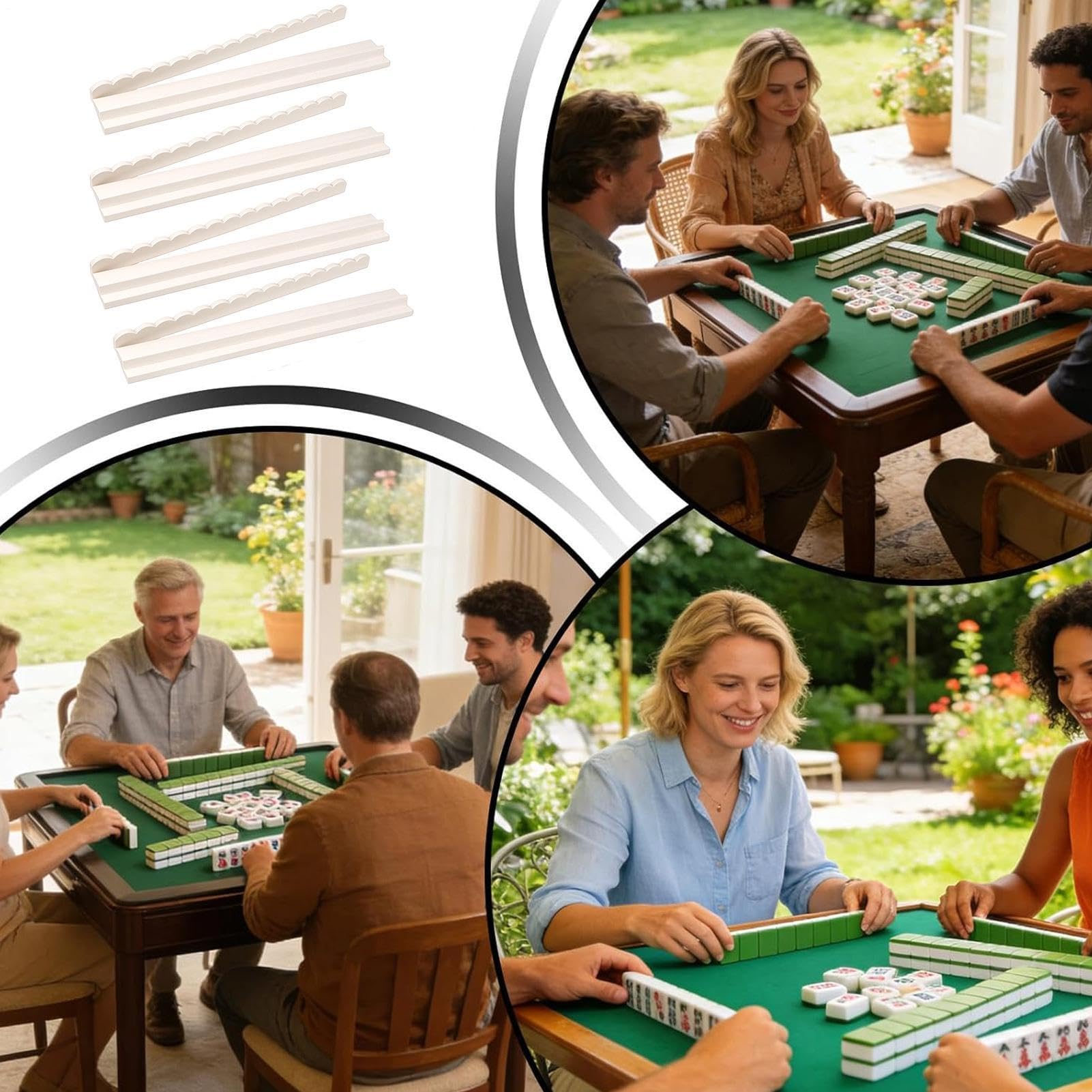 Supporti in Legno per Mahjong Porta Tessere da 50,8 cm con Spintore