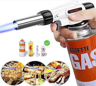 【料理用&調理用&火起こし】ガスバーナー トーチバーナー WEIPAI 900℃～1300℃ 炙り 風防 キャンプ BBQ 逆さ使用可能 溶接 火力調節 電子点火 小型 炭火起こし (燃料別売り)