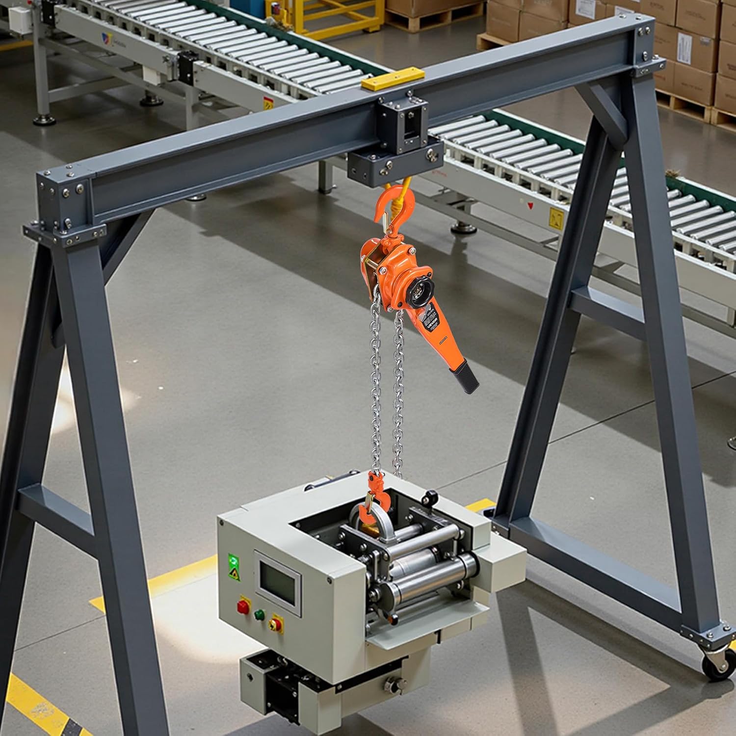 VEVOR Manual Lever Chain Hoist, 3/4T 1650LBS Capacity Heavy Duty Come Along, 20FT Lift G80 Alloy Steel Chain with Dual Pawl Mechanical Brake,360°Rotating Hooks, for Warehouse Construction Garage - Image 8