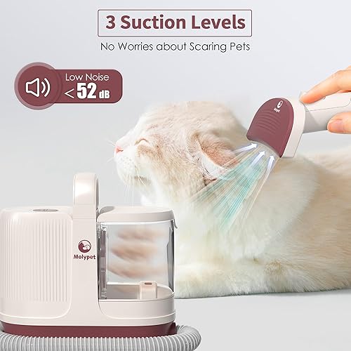 Miniatura 3 de Kit de aseo para perros y aspiradora, succión del 99% de pelo de mascotas, aspiradora 6 en 1 para perros y gatos, aspiradora de aseo de mascotas con