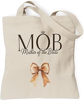 Bridal Shower Gift Tote Bag, Wedding Engagement Gifts Reusable Canvas Bag with Inner Pocket