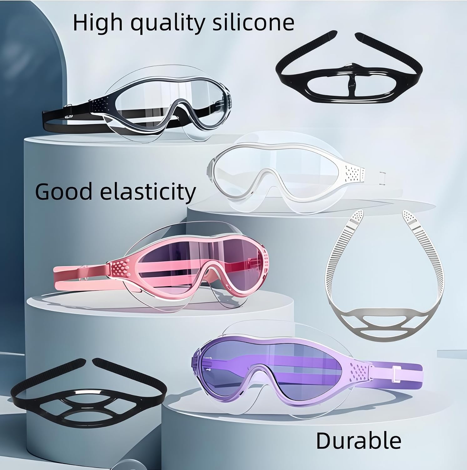 Universal Replacement Mask Strap Silicone Scuba Mask Straps Swim Eyewear Accessories for Scuba Diving Swimming Goggles