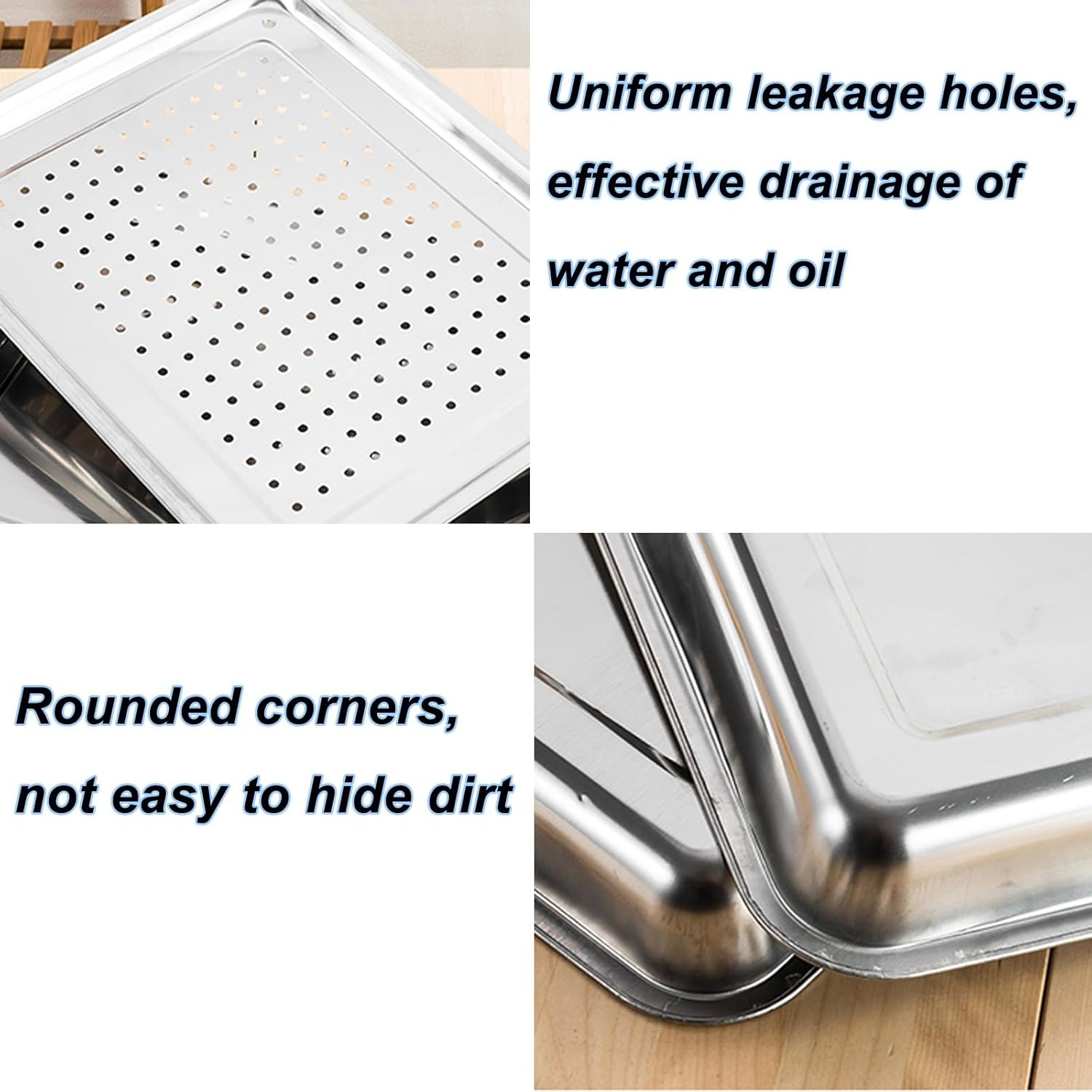 Stainless Steel Oil Drip Pan, Metal Drip Tray, Oil Drip Pan for Garage Floor, Grill Pans, Under Sink Drip Tray, Tea Board, Cooking Plate(40x30x5cm/16x12x2in)