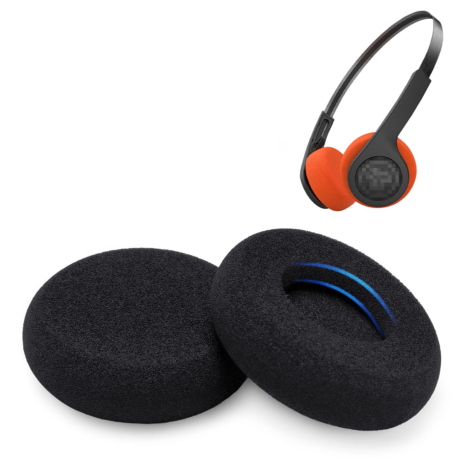 Voarmaks Thick Foam Ear Cushions Replacement Ear Pads Compatible with JLAB Rewind, Rewind 2 Wireless Retro Headphones, Bigger & Thicker High-Density