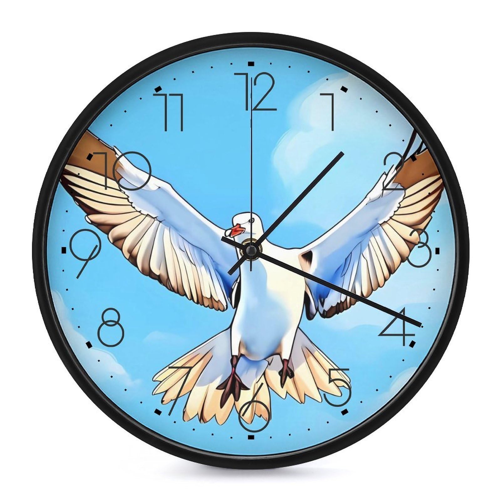 Adfgyerh Black-Style Seagulls In Flight Clock，9.8 Inch Battery Operated Wall Clock Classic Simple, Decorative Wall Clock.analog Clock For Kitchen Office Bathroom Bedroom.