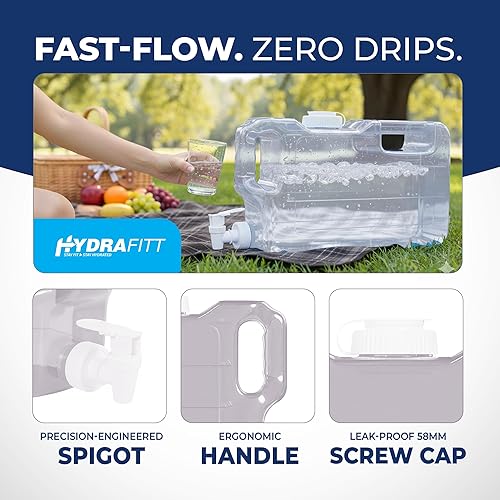 Miniatura 3 de Dispensador de agua para refrigerador de 1.1 galones, recipiente de agua delgado para refrigerador a prueba de fugas con espiga, jarra de agua