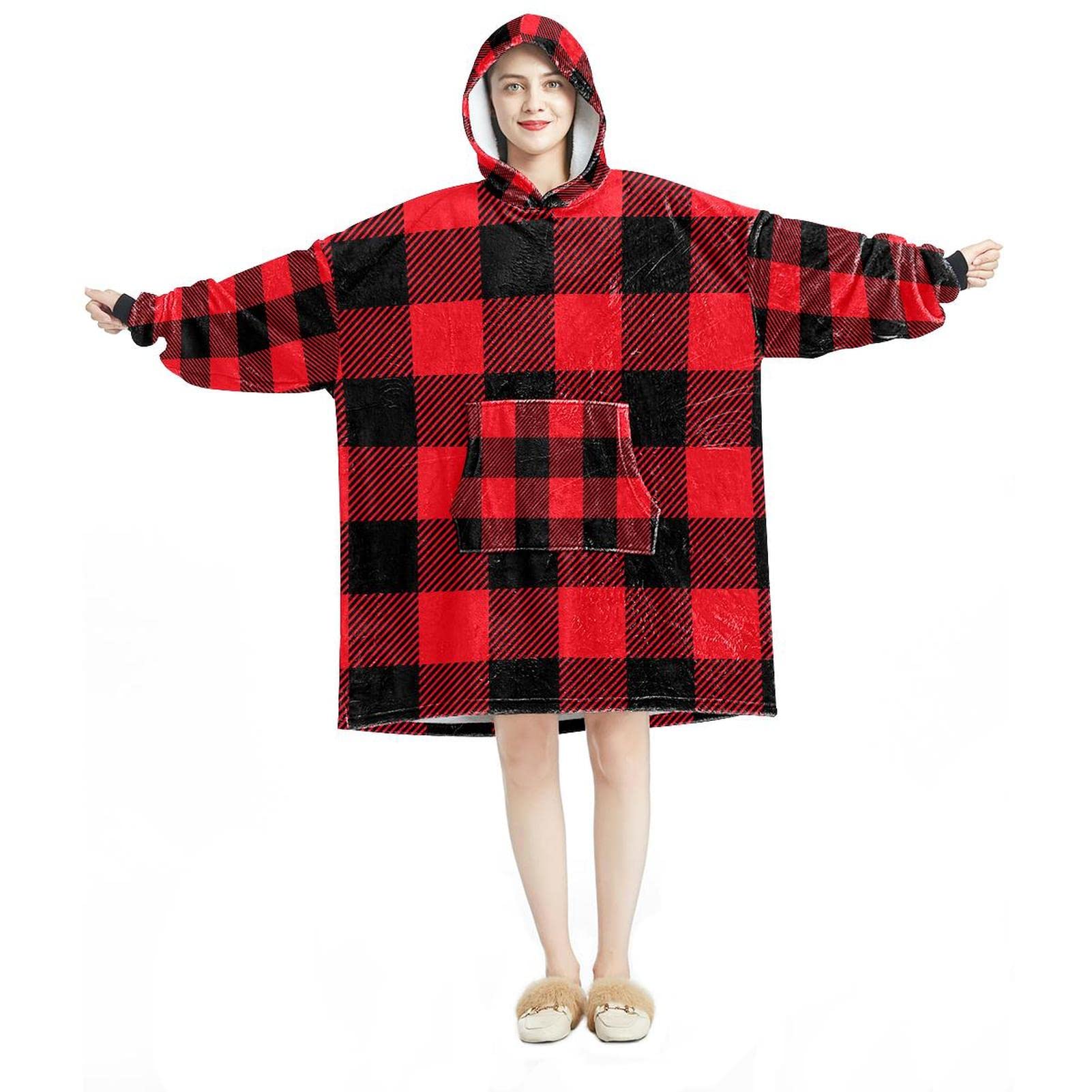 Sweat à capuche surdimensionné flanelle pour ne plus avoir froid