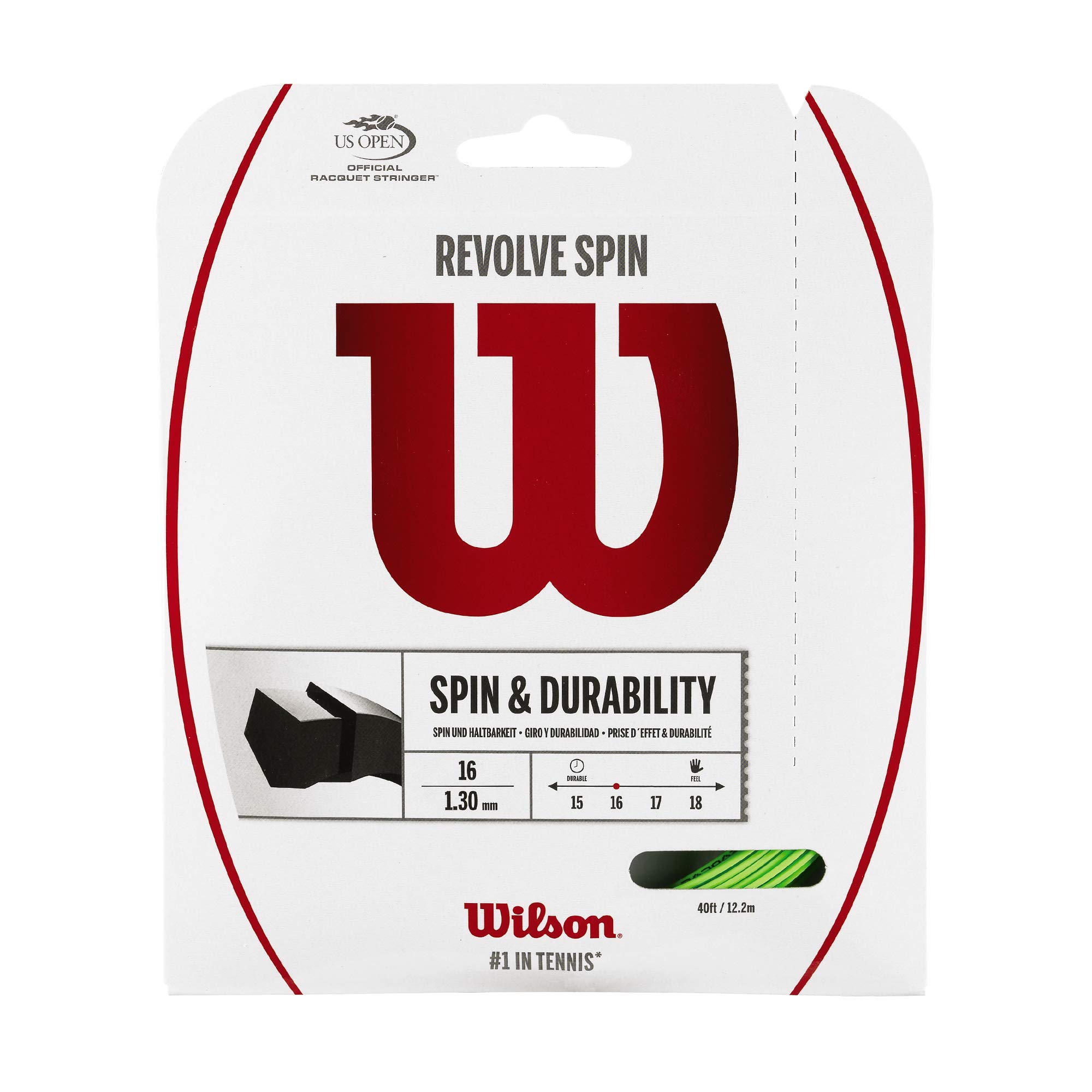 Wilson Revolve Spin Tennis String Set, Green