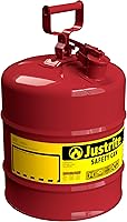 Vista 1 de Justrite Bidón de Seguridad para Gas Rojo Tipo I de 5 Galones para Gasolina con Arrestallamas y Tapa de Cierre Automático, Fabricado en los Estados