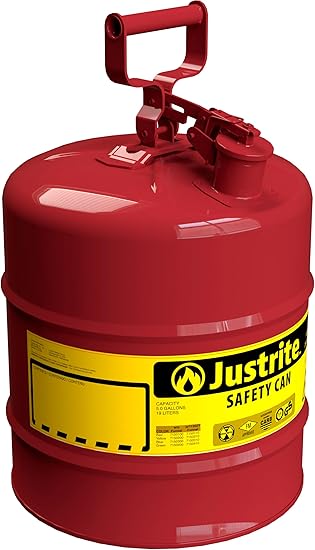 Justrite 5 Gallon Type I Red Safety Gas Can for